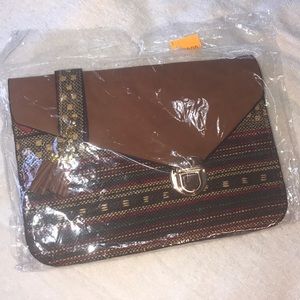 NWT Leather/Fabric Shoulder Bag